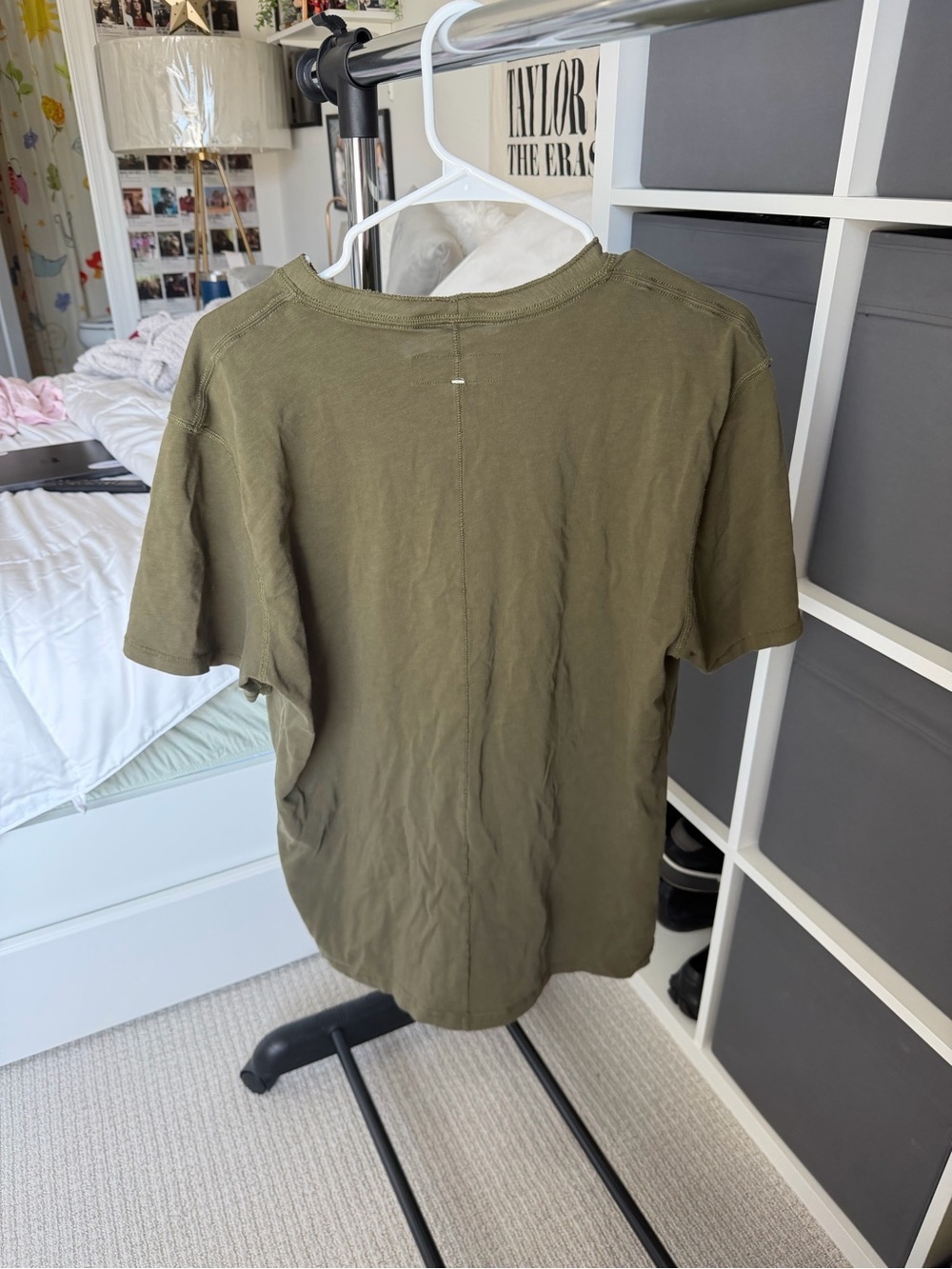Rag & Bone Slub Jersey Short Sleeve Henley In Dark Army Size XL - Picture 4 of 4
